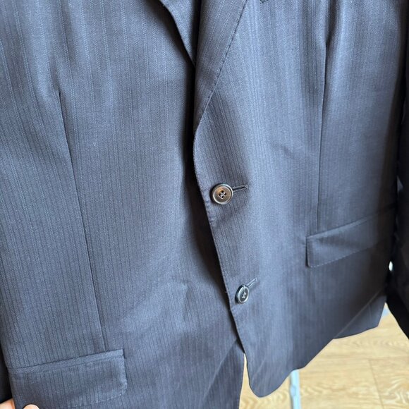 Ermenegildo Zegna Z Navy Blue Pinstripe Two Button 42R IT52 Suit Jacket - Picture 6 of 14